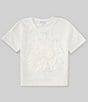 Color:White - Image 1 - Big Girls 7-16 Short Sleeve Large Rosette Tunic Top