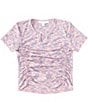 Color:Rainbow - Image 1 - Big Girls 7-16 Short Sleeve Space Dye Rib Knit T-Shirt