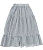 Color:Vintage Teal - Image 1 - Big Girls 7-16 Tiered Maxi Skirt