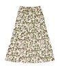 Color:Olive - Image 1 - Big Girls 7-16 Tiered Printed Maxi Skirt