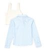 Color:Off-White - Image 3 - Big Girls 7-16 Two-Fer Sweater Vest And Button Front Blouse