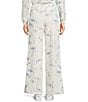 Honey & Sparkle Bow Printed Wide Leg Lounge Pants, Color:Ivory/Cashmere - Image 2