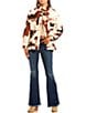 Honey & Sparkle Cow Print Button Down Shacket, Color:Brown/Ivory - Image 3