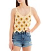 Color:Natural/Yellow - Image 1 - Daisy Crochet Tank Top