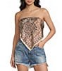 Honey & Sparkle Bandana Printed Strapless Tie Back Pointed Hem Top - Image 1