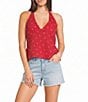 Honey & Sparkle Embroidered Halter Top - Image 1
