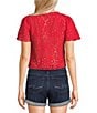 Honey & Sparkle Eyelet Short Sleeve Tie Front Blouse - Image 2