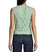 Honey & Sparkle Floral Print V-Neck Sleeveless Ruffle Edge Lined Lace Top, Color:Sage/Pink - Image 2