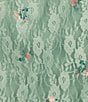Honey & Sparkle Floral Print V-Neck Sleeveless Ruffle Edge Lined Lace Top, Color:Sage/Pink - Image 4