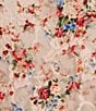 Honey & Sparkle Floral Print V-Neck Sleeveless Ruffle Edge Lined Lace Top, Color:Ivory/Red - Image 4