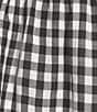 Honey & Sparkle Gingham Round Neck Short Puff Sleeve Baby Doll Dress, Color:Black/Ivory - Image 3