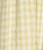 Honey & Sparkle Gingham Round Neck Short Puff Sleeve Baby Doll Dress, Color:Butter/Ivory - Image 3