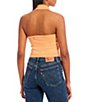 Color:Apricot Nectar - Image 2 - Johnny Collar Halter Pointelle Crop Top