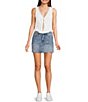 Honey & Sparkle Lace Trim Tie Front Vest, Color:White - Image 3