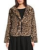 Honey & Sparkle Leopard Faux Fur Jacket, Color:Brown/Black - Image 3
