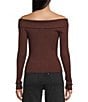 Honey & Sparkle Long Sleeve Cable Knit Off Shoulder Top - Image 2
