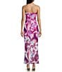 Honey & Sparkle Mesh Strapless Front Slit Maxi Dress, Color:Violet/Pink - Image 2