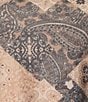 Honey & Sparkle Paisley Printed Mesh Handkerchief Hem Tank Top, Color:Tan/Black - Image 4