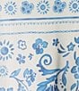Honey & Sparkle Printed Mesh Handkerchief Hem Tank Top, Color:Ivory/Blue - Image 4