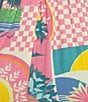 Honey & Sparkle Printed Mid Rise Elastic Waist Coordinating Shorts, Color:Mauve/Cream - Image 4