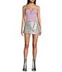 Honey & Sparkle Rhinestone Trim Tank Top, Color:Fragrant Lilac - Image 3