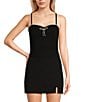 Honey & Sparkle Rhinestone Trim Tank Top, Color:Black - Image 1