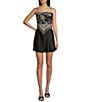 Honey & Sparkle Satin Slip Skirt With Built In Shorts, Color:Black - Image 3