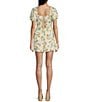 Color:White/Green - Image 2 - Short Bubble Sleeve With Tiered Waist Floral Print Romper