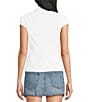 Honey & Sparkle Short Puff Sleeve Point Collar Button Front Top - Image 2