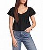 Honey & Sparkle Solid Smocked Baby Doll Top - Image 1
