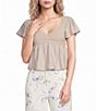 Honey & Sparkle Solid Smocked Baby Doll Top - Image 5