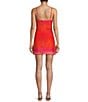 Color:Pink Red - Image 2 - Spaghetti Strap Mesh Tank With Tie Tropical Printed Dress