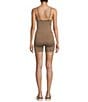 Color:Washed Mocha - Image 2 - Spaghetti Strap Washed Ribbed Fitted Romper