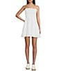 Honey & Sparkle Strapless Double Tiered Day Dress, Color:White - Image 1