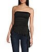 Color:Black - Image 1 - Strapless Jersey Jellyfish Top