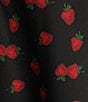 Color:Black/Red - Image 5 - Strawberry Printed Built-In Shorts Mini Skirt