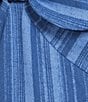 Honey & Sparkle Striped Strapless Sweetheart Neck Coordinating Knot Front Top, Color:Navy/Blue - Image 4