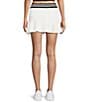 Color:White/Black - Image 2 - Striped Waist With Asymmetrical Tier Athletic Skirt