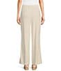 Honey & Sparkle Washed Linen Mid Rise Elastic Waist Flat Front Pants, Color:Oatmeal - Image 2