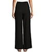 Honey & Sparkle Washed Linen Mid Rise Elastic Waist Flat Front Pants, Color:Black - Image 2