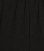 Honey & Sparkle Washed Linen Mid Rise Elastic Waist Flat Front Pants, Color:Black - Image 3
