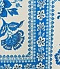 Honey & Sparkle Woven Printed Satin Spaghetti Strap Hanky Hem Top, Color:Ivory/Blue - Image 4