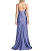 Honey and Rosie Adjustable Spaghetti Strap Mermaid Gown, Color:Cornflower - Image 2
