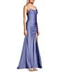 Honey and Rosie Adjustable Spaghetti Strap Mermaid Gown, Color:Cornflower - Image 3