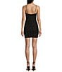 Honey and Rosie Adjustable Spaghetti Strap Pearl Stones Fitted Short Dress, Color:Black - Image 2