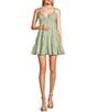 Honey and Rosie Adjustable Strap Textured Chiffon Sun Dress, Color:Sage - Image 1