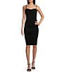 Color:Black - Image 1 - Adjustable Straps Short Fitted Shirred Dress