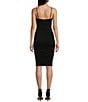 Color:Black - Image 2 - Adjustable Straps Short Fitted Shirred Dress