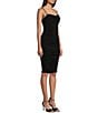 Color:Black - Image 3 - Adjustable Straps Short Fitted Shirred Dress
