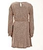 Color:Blush - Image 2 - Honey And Rosie Big Girls 7-16 Long Sleeve Faux Wrap Dress